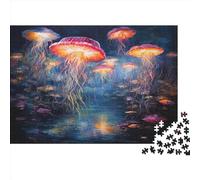 Jellyfish 1000 Piece Jigsaw Puzzles for Adult Kids Cute Jigsaw Puzzle 1000 Pieces Puzzle Difficult And Challenge Educational Stress Relief Toy Puzzle for Stress Relief 1000pcs (75x50cm)