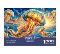 Jellyfish 1000 Piece Puzzle for Adults - Challenging Jigsaw for Mindfulness & Wall Art, Premium Quality with Detailed Art Print 70x50cm/1000pcs