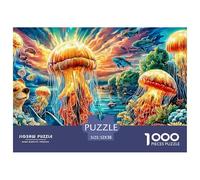 Jellyfish 1000 Piece Puzzle for Adults - Challenging Jigsaw for Mindfulness & Wall Art, Premium Quality with Detailed Art Print 52x38cm/1000pcs