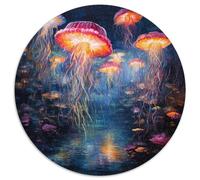 Jellyfish 1000 Piece Round Jigsaw Puzzle Fantasy World Premium Family Puzzle Stress Relief Relaxing Activity Home Decor Creative Design 1000pcs (67.5x67.5cm)