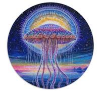 Jellyfish 1000 Piece Round Puzzle Animals Pets Cute Durable Premium Puzzle Stress Relief Relaxing Activity Home Decor 1000pcs (67.5x67.5cm)