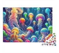 Jellyfish 1000 Pieces Jigsaw Puzzles For Adults Challenging Game Stress Relieving Entertainment Exercise The Memory of The Brain for The Whole for Women, Gifts for Men 500pcs (52x38cm)