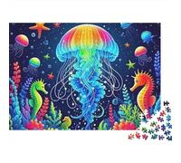Jellyfish 1000 Pieces Jigsaw Puzzles For Adults Educational Games Stress Relieving Entertainment Cultivate The Spirit of Teamwork for Adults And Kids, Age 12 Years Up 300pcs (40x28cm)