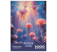 Jellyfish 1000 Pieces Portable Jigsaw Puzzle Age 3+ Quirky, Abstract Design, Fun Details, Educational, Challenging 38x26cm/1000pcs