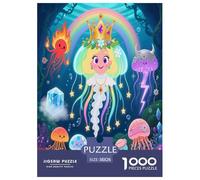 Jellyfish 1000 Pieces Portable Jigsaw Puzzle Animal Age 3+ Quirky, Abstract Design, Home Decoration, Educational, Challenging 38x26cm/1000pcs