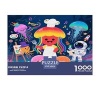 Jellyfish 1000 Pieces Portable Jigsaw Puzzle Animal Age 3+ Quirky, Abstract Design, Home Decoration, Educational, Challenging Puzzle Games 38x26cm/1000pcs