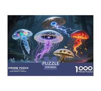 Jellyfish 1000 Pieces Portable Jigsaw Puzzle Animal for Adults Quirky, Abstract Design, Fun Details, Educational, Challenging 38x26cm/1000pcs