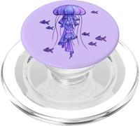 Jellyfish and Fish in Sea for Mystics Diver and Raver PopSockets PopGrip for MagSafe