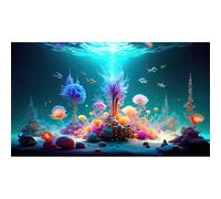 Jellyfish Aquarium Background Underwater Sunray Scene Fish Tank Background Under The Sea Corals Ocean Seabed Landscape Terrarium Backgrounds Tropical Sea Marine Life Aquarium Tank Wallpaper 36x24in