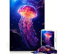 Jellyfish Bioluminescence Adult Jigsaw Puzzle1000 Pieces Strong Logic Precise Connection Joyful Challenge Premium Gift (50x75cm)