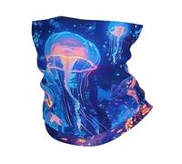 Jellyfish Dark Woods Trees And Flower Neon Unisex Snood Scarf Multifunctional Neck Gaiter Breathable Face Covering Scarf For Sport Running Motorcycle Cycling