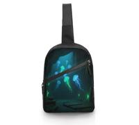 Jellyfish Deep Sea Cave Sling Bag Cross Body Bag Waist Pack