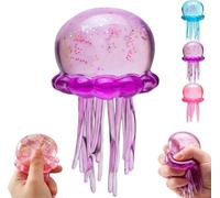 Jellyfish Design Squeeze Stress Ball,Jellyfish Squishy,Fidget Stress Ball,Ice Squeeze Cube Balls Sensory for Anxiety Stress,Odorless,Non-Sticky,Easy to Clean (Purple)