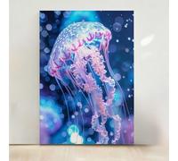 Jellyfish Diamond Art, Diamond Painting Kits for Adults Biology Pattern with Full Kit Accessories, 5D Round Full Drill Gem Art Paintings for Adults Beginners, Home Wall Decor, Gifts PjY7360 1-9