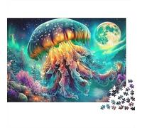 Jellyfish Fantasy 1000 Pieces Precise Interlocking Cosmic Jellyfish Jigsaw for Teens Digital Detox Travel Friendly Puzzle Stay at Home Fun 52x38cm/1000pcs