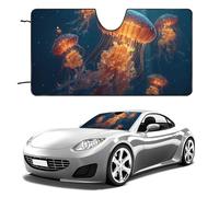 Jellyfish Floating in Deep Sea Car Windshield Sun Shade Interior Cooling UV Protection for Window