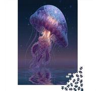 Jellyfish Floating on The Twilight Sea Puzzle 38x26cm/1000pcs Puzzles, Die Für Erwachsene Und Personen Ab 14 Jahren Geeignet Sind