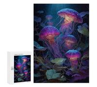 Jellyfish Glow in The Dark -1 Puzzle 1000 Teile Schwer Puzzle Spielzeug Lernspiel Impossible Herausforderungsspielzeug Für Erwachsene Kinder 300 PCS