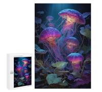 Jellyfish Glow in The Dark -1 Puzzle 1000 Teile Schwer Puzzle Spielzeug Lernspiel Impossible Herausforderungsspielzeug Für Erwachsene Kinder 1000 PCS