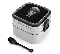 Jellyfish House Bento Lunch Box Adults with Compartments Handle Food Containers 1000ml