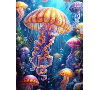 Jellyfish in A Magical Coral Reef 1000 Piece Jigsaw Puzzle for All Ages Wildlife Pet Easter Gift Idea Family Gathering Durable Pieces Stress Relief Home Decor 1000 PCS