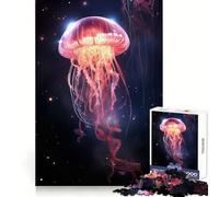 Jellyfish in Space Adult Jigsaw Puzzle1000 Pieces Strong Logic Precise Connection Joyful Challenge Premium Gift (38x26cm)