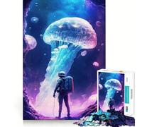 Jellyfish In Space Adult Jigsaw Puzzle1000 Pieces Strong Logic Precise Connection Joyful Challenge Premium Gift (50x75cm)