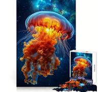 Jellyfish in Space Jigsaw Puzzles1000 Pieces Leisure Game Smooth Connection Fun Activity Night Activity (38x26cm)