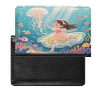 Jellyfish in The Ocean Passport Holder Unique PU Ultra-thin Passport Protective Case Compact Easy to Carry Passports Cover for Women And Men Passports Case
