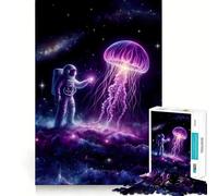 Jellyfish in The Universe 1000 Piece Jigsaws for Adults Puzzle Decompress Tight Joint Fun Challenge Art Decor (38x52cm)