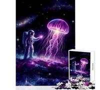 Jellyfish in The Universe Jigsaw Puzzles 1000 Pieces for Adults Peaceful Calm Stress Relief Mindful Peaceful Leisure Game (50X75cm)