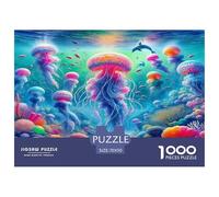 Jellyfish Jigsaw Puzzles for Adult Challenging Puzzles The Impossible Challenge 1000 Piece Difficult Hard Jigsaw Puzzles for Man And Woman with Letters on Back 70x50cm/1000pcs