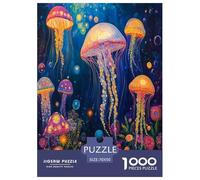 Jellyfish Jigsaw Puzzles for Adult Educational Game Difficult Challenges 1000 Pieces Difficult Hard Jigsaw Puzzles for Man And Woman with Letters on Back 70x50cm/1000pcs