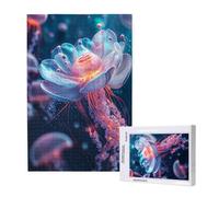 Jellyfish Jigsaw Puzzles for Adults 120 Flower Puzzles for Adults Wooden, Funny/Difficult/Impossible/Challenging Decompression Games, As a Birthday for Women and Men ML-640