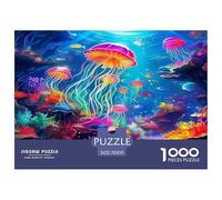 Jellyfish Jigsaw Puzzles for Adults Challenging Puzzle Games Difficult Challenges 1000 Pieces Difficult Hard Jigsaw Puzzles for Man And Woman with Letters on Back 70x50cm/1000pcs