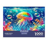Jellyfish Jigsaw Puzzles for Adults Educational Game The Impossible Challenge 1000 Pieces Difficult Hard Jigsaw Puzzles for Man And Woman with Letters on Back 70x50cm/1000pcs