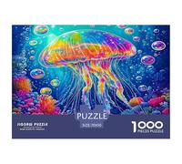 Jellyfish Jigsaw Puzzles for Adults The Impossible Challenge 1000 Pieces Difficult Hard Jigsaw Puzzles for Man And Woman with Letters on Back 70x50cm/1000pcs