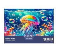 Jellyfish Jigsaw Puzzles Puzzle for Adults Kids. 1000 Pieces Impossible Challenge Toy Educational Game Home Decoration for Educational Games Gifts 38x26cm/1000pcs