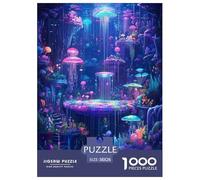 Jellyfish Jigsaw Puzzles Puzzles for Adults Kids. 1000 Pieces Animal Impossible Challenge Toy Educational Games Home Decoration for Educational Games Gifts 38x26cm/1000pcs