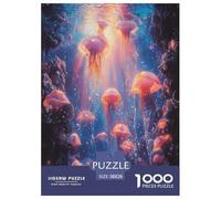 Jellyfish Jigsaw Puzzles Puzzles for Adults Kids. 1000 Pieces Animal Whimsical Challenge Toy Educational Games Home Decoration for Educational Games Gifts 38x26cm/1000pcs