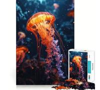 Jellyfish Journey 1000 Pieces Jigsaw Puzzles for Teenagers Restful Game Tight Edge Family Bond Wall Art (50x75cm)