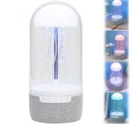Jellyfish Lamp Bluetooth Speaker, High-Tech Decor Bluetooth Speaker Night Light, Seven-Color LED Portable Fish Lamp Mood Light Sound Speaker for Adults