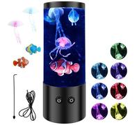 Jellyfish Lamp Jelly Fish Lava Light with 7 Color Changing Light, Aquarium Lamp with Remote Control, Mood Light USB/Battery Operated for Living Room, Bedroom Decor, Black