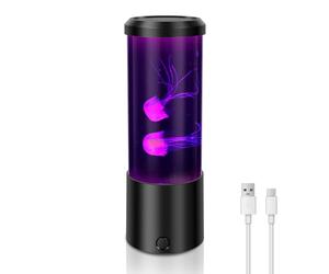 Jellyfish lamp, LED Dreamy Jellyfish Lava lamp with Seven Color Settings, Realistic biomimetic ABS Suitable for Children and Adults to Decorate Their Senses, Home and Office Decor