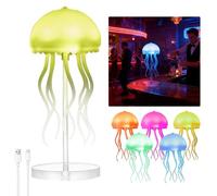 Jellyfish Lamp, LED Fantasy Jellyfish Light, USB Rechargeable Sensory Lamp with 3 Modes, Jellyfishes Mood Lamps with Dancing Tentacle for Bedside Table Cafe Bar Camping Trip
