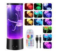 Jellyfish Lamp, Realistic Jelly Fish Lava Lamp Tank Aquarium Lamp with Remote Control, 17 Color Changing, 4 Modes Sensory Night Light for Home Bedroom Office Decor Relax Mood Light, Birthday Gift