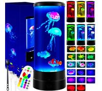 Jellyfish Lava Lamp Aquarium Light, 17 Colour Changing Modes Aquarium Sensory Lights, Realistic Jellyfish Tank Mood Light USB Operated for Bedroom, Living Room, Kids and Adults Decor