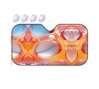 Jellyfish Medium Car Windshield Sunshade - Quick Cooling in The car in Summer, Portable Storage Sunshade