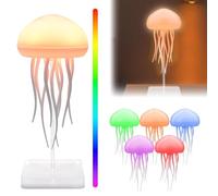 Jellyfish Night Light, Rechargeable LED Bedside Lamp with Voice Control
