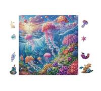Jellyfish Ocean 100 Piece Count Premium Jigsaw Puzzle Teen Fans 14-18 Yrs Ultra Difficult Leisure Adventure Valentines Eco Friendly Creativity & Gift Giving 28x28cm